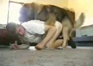 Sweet man is getting his ass fucked by a dog cock