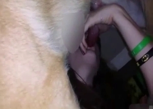 Fat female is enjoying sex with her dog