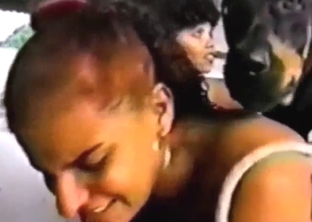 Dog is going to make redhead his personal bitch