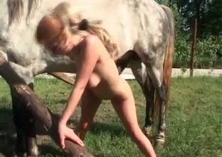 Sexy stallion and blondie enjoy bestiality